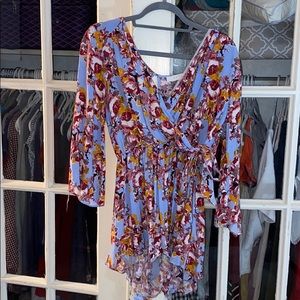 Floral long sleeve romper